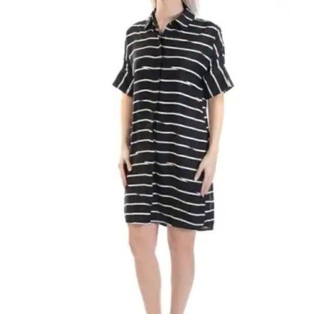 Madewell dress Courier break stripe shirt dress pockets XXS BoxI